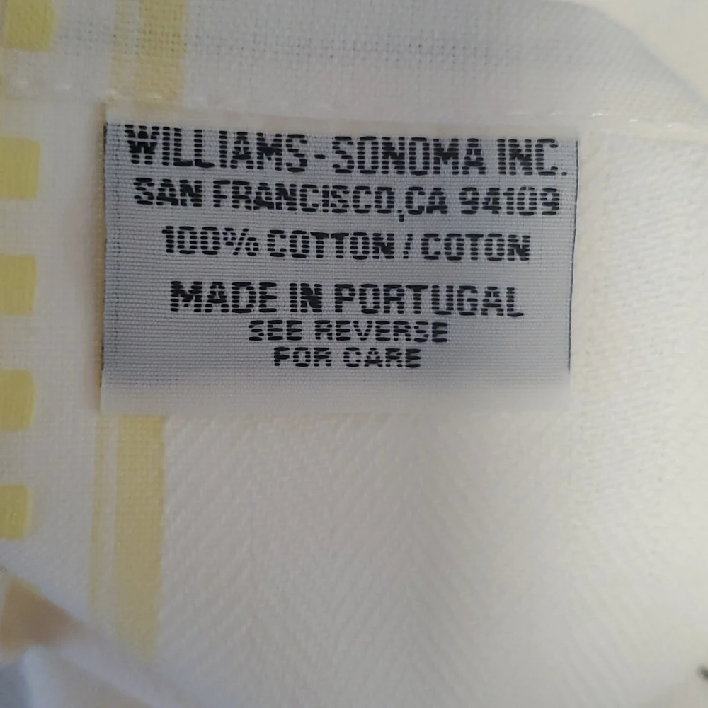Williams Sonoma Bundle 3 Kitchen Towels Cotton White Embroidered Spotty